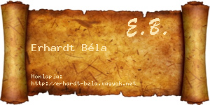 Erhardt Béla névjegykártya