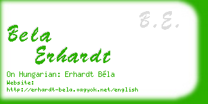 bela erhardt business card